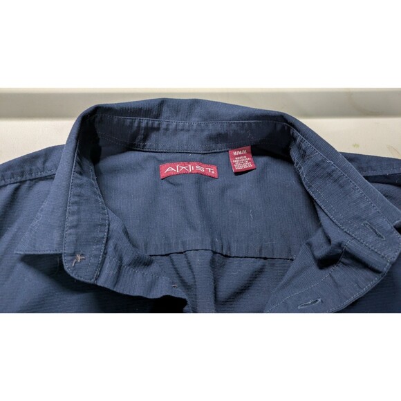 Axist Shirt Men Size M Navy Blue Short Sleeve Button Down - Picture 2 of 4